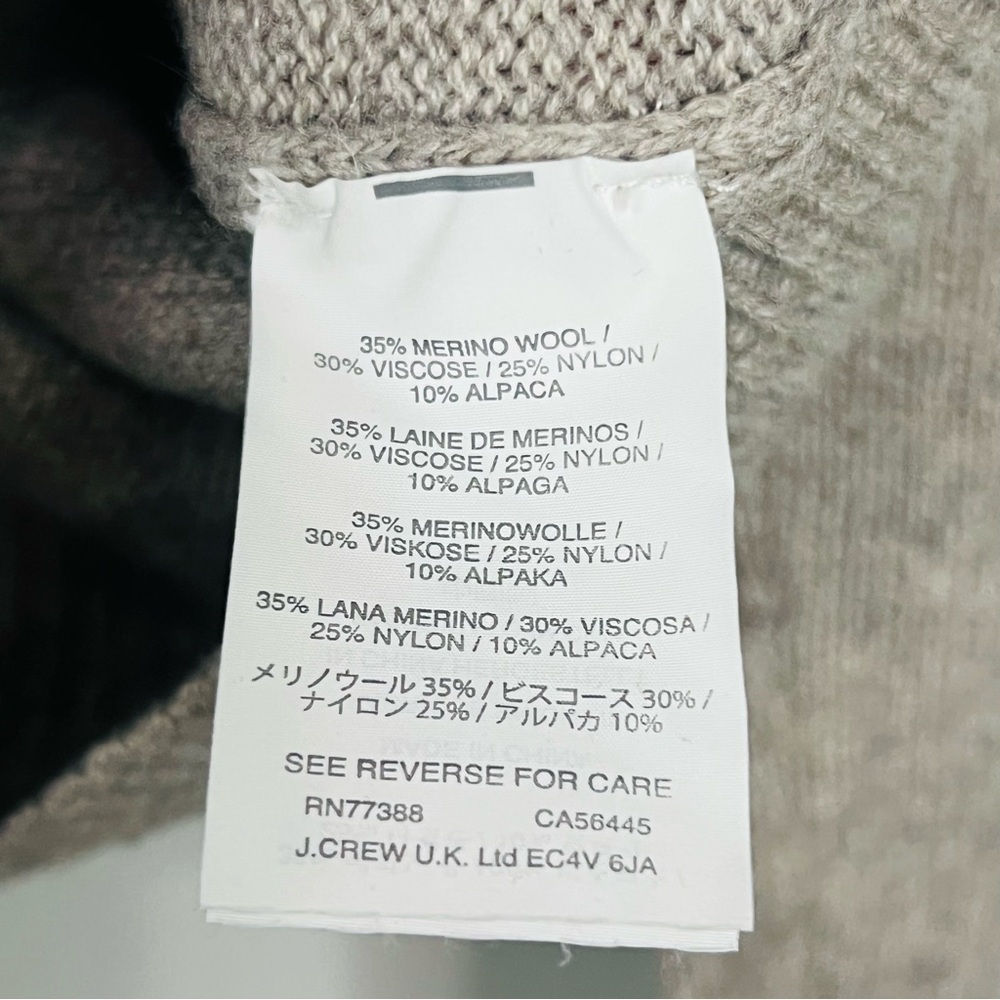 J. Crew Tan Alpaca/Merino Blend Cardigan Sweater Large - Picture 5 of 8